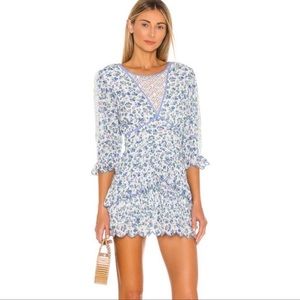 NWT Love Shack Fancy Dress Blue Floral Lace Print Size 4 LoveShackFancy